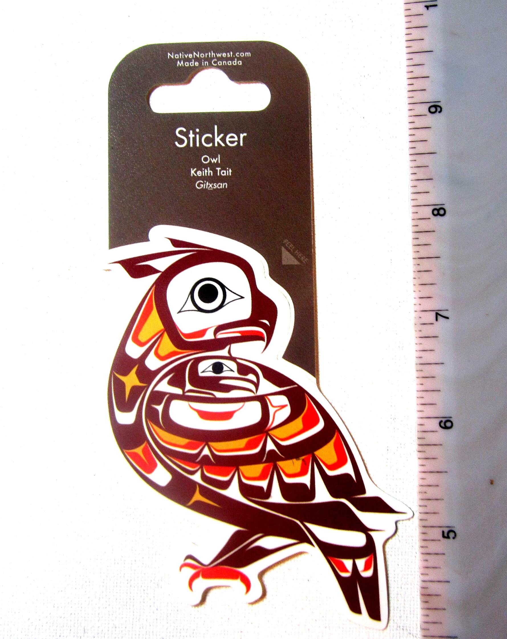 Gitxsan First Nation 'Owl' Vinyl Sticker Decal Pacific North West Coast Native Indigenous Ar