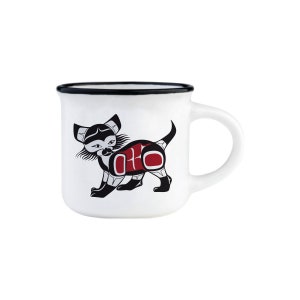 Bella Bella First Nation ''Cat'' Ceramic Espresso / Whiskey Mug 3 oz Native Indigenous Art