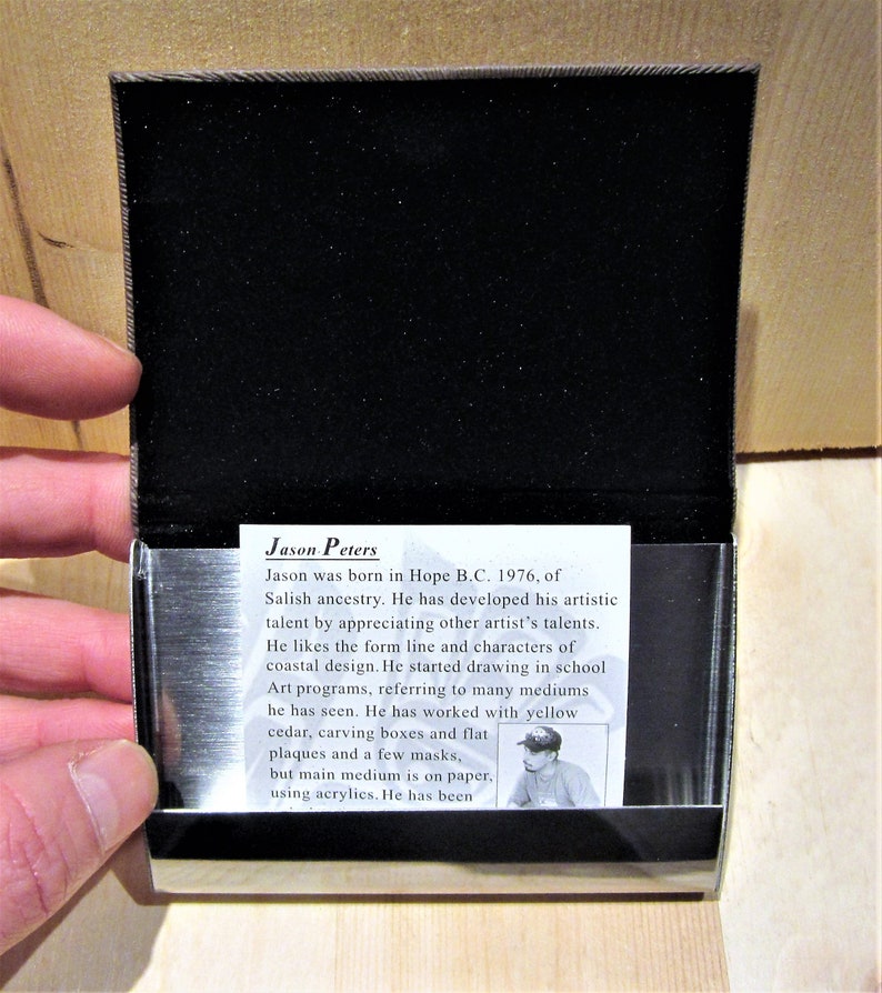 Salish First Nation /'/'Wolf/'/' Business Card Holder Native Indigenous Art