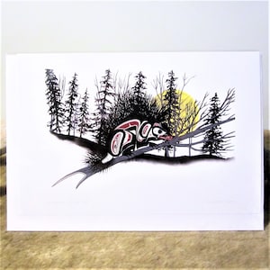 Northern Tuchone Yukon First Nations &#39;&#39;Porcupine - Wind Tail&#39;&#39; Native Indigenous Art Post Card & Envelope 6&#39;&#39;x9&#39;&#39;