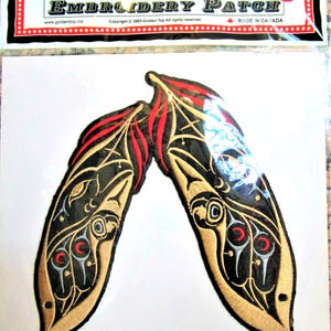 "Großer ""Federn"" gestickter Patch der pazifischen Nordwestküste Indianerkleidung Geschenk Art."