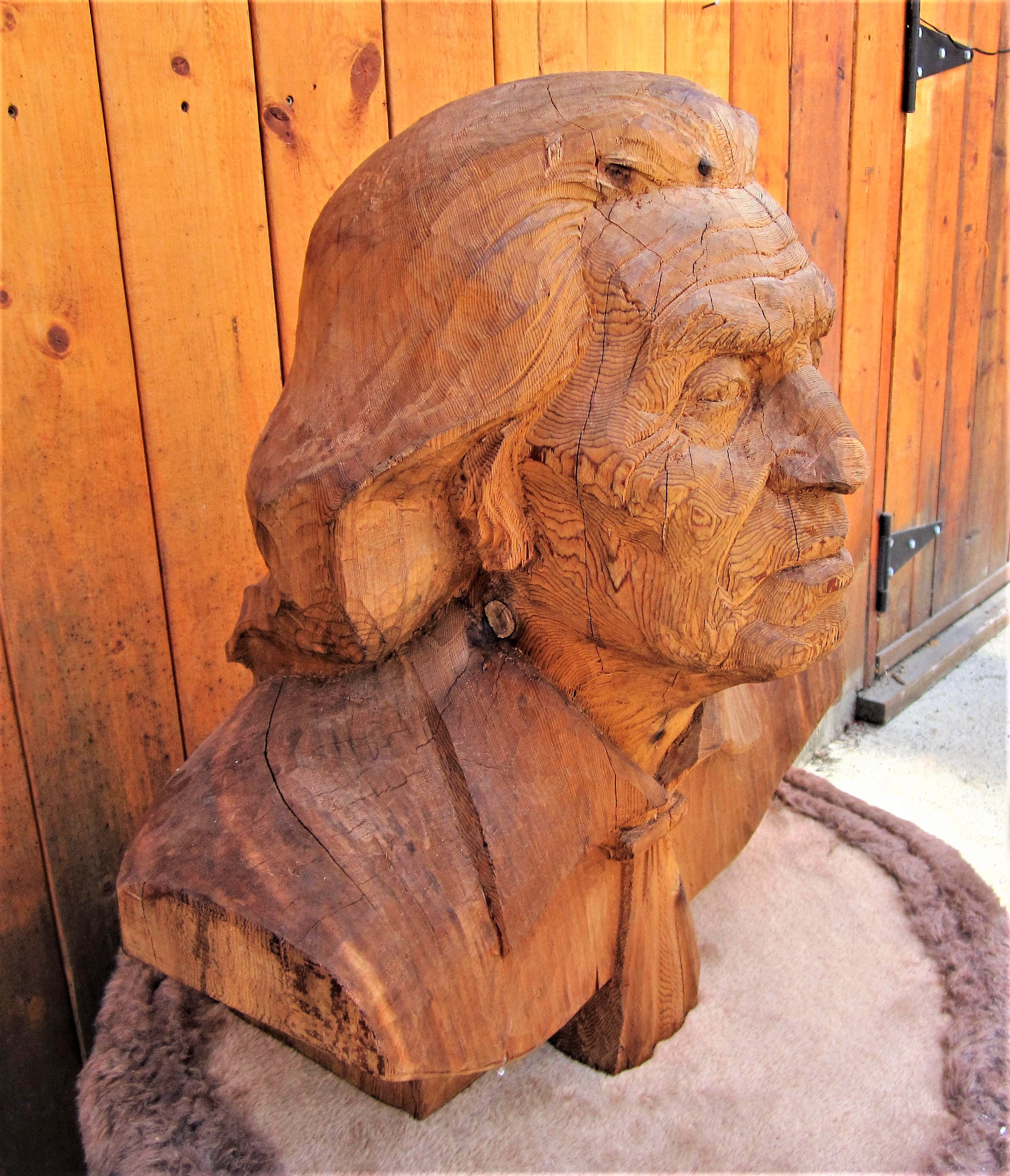 Dmitry Klimenko ''chief Dan George'' Cedar Bust Carving Pacific North ...