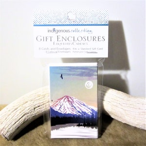 Ensemble de 8 petites enveloppes-cadeaux « Montagne du Yukon » de la Première nation Tlingit, art autochtone autochtone