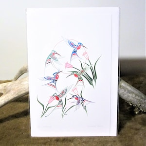 Northern Tuchone First Nations &#39;&#39;The Gathering&#39;&#39; Native Indigenous Art Post Card & Envelope 6&#39;&#39;x9&#39;&#39;