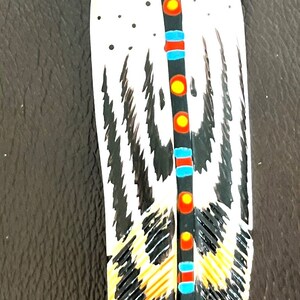 Cree First Nations Hand Carved Painted Feather 'Black' Hair Barrette Eastern Woodlands Native Indigenous Art