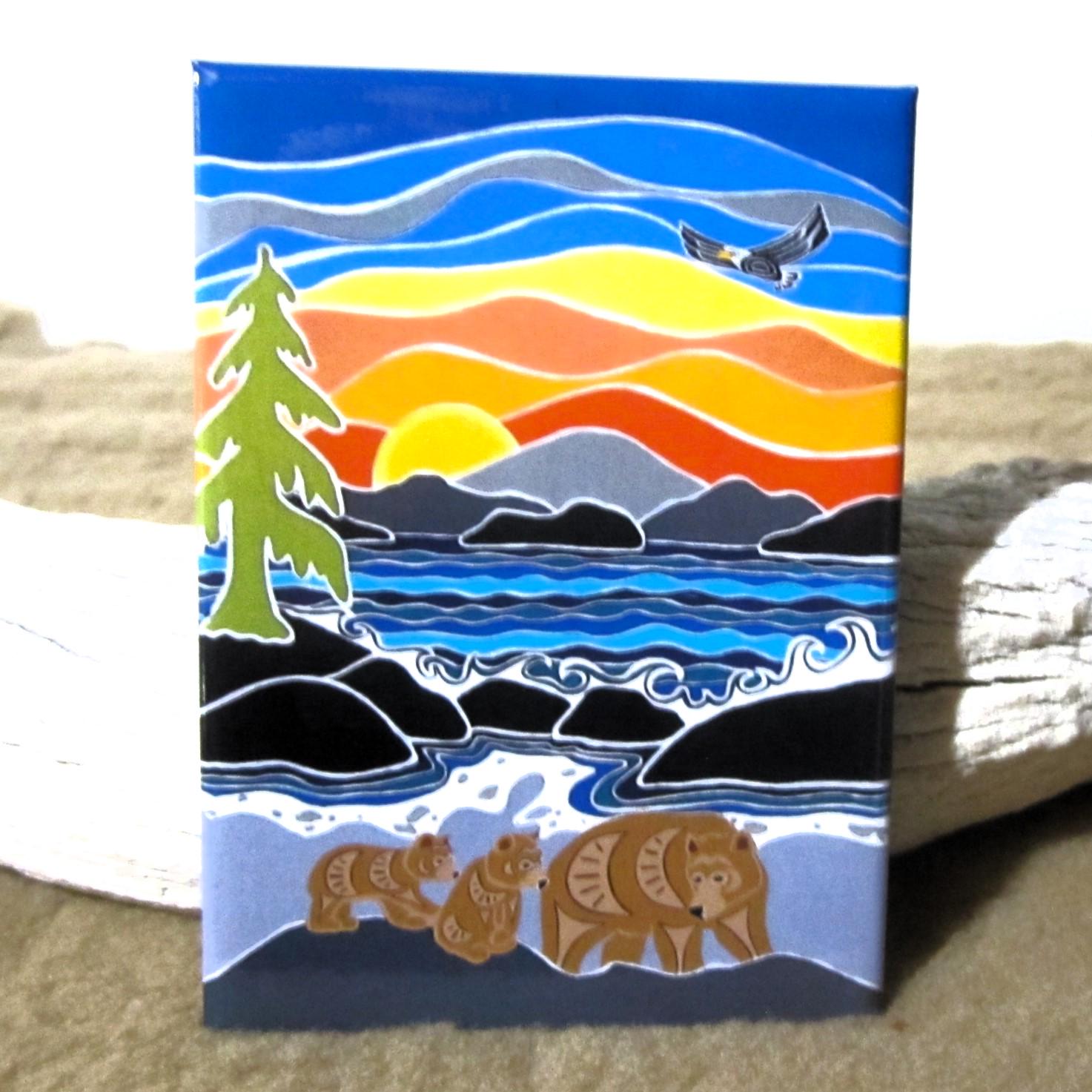 Coast Salish First Nation 'Follow Me' Pacific North West Native Indigenous Art Fridge Magnet