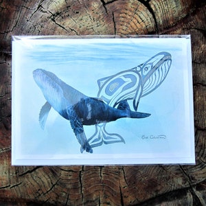 Westcoast First Nations ''Humpback Whale'' Art Post Card 6 x 9 inch