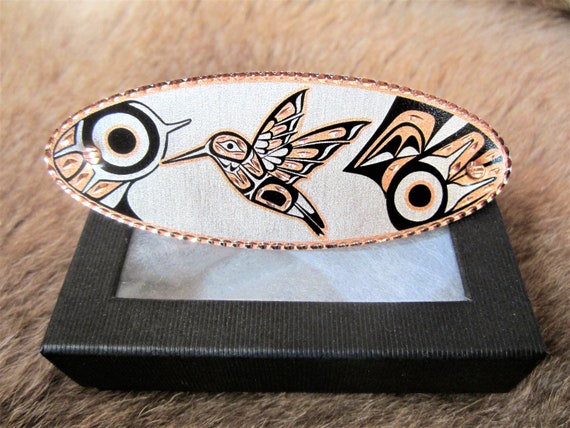 Copper Bears Silver Plate Money Clip First Nation Native Indian Art Jewelry
