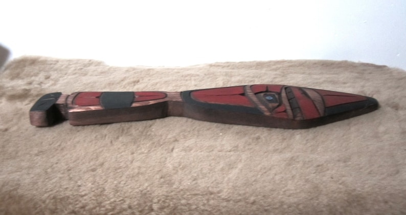 Coast Salish 'Killer Whale' Paddle Carving Pacific North West Coast Native Indigenous Art image 3
