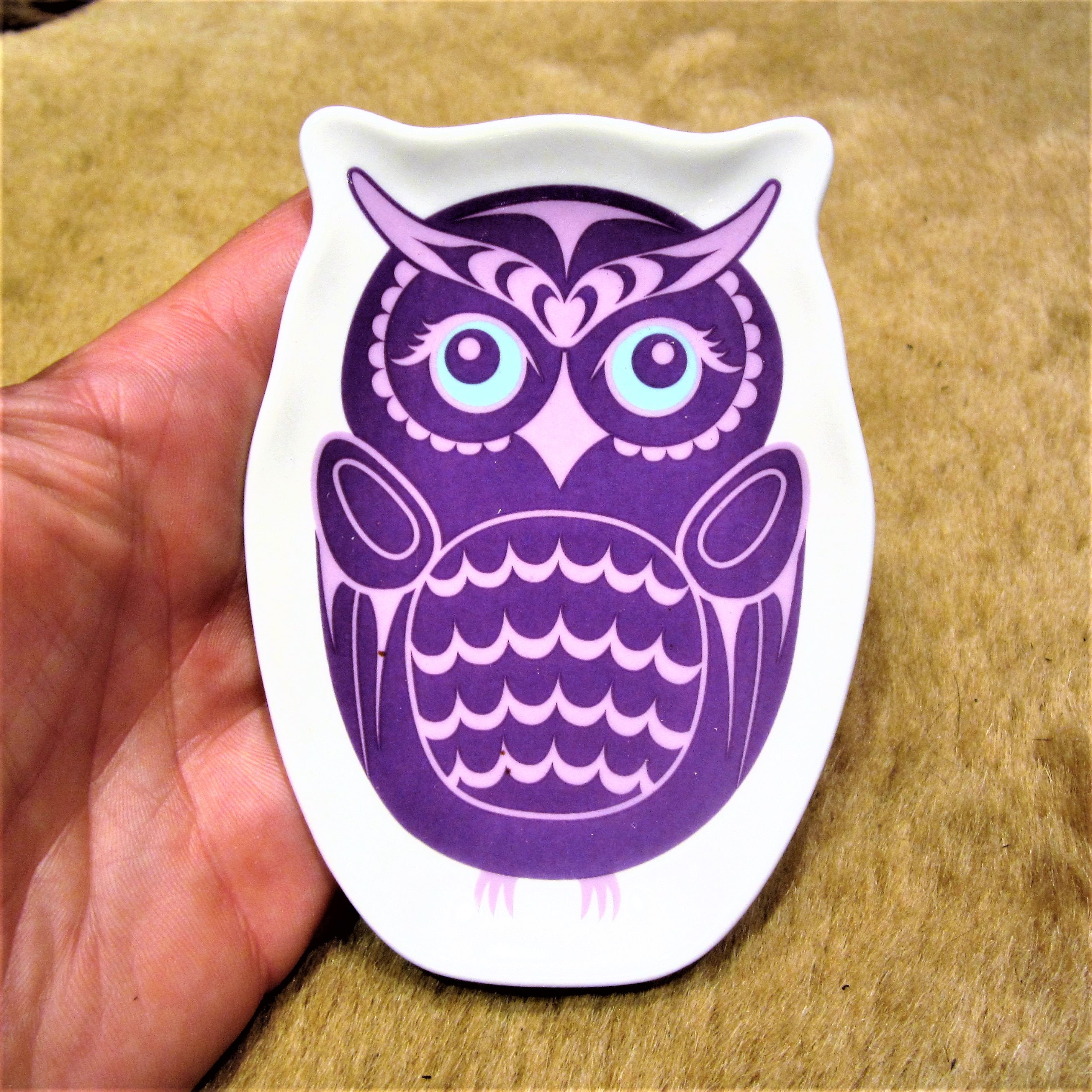 Coast Salish First Nation 'Owl' Trinket Dish West Coast Native Indigenous Art