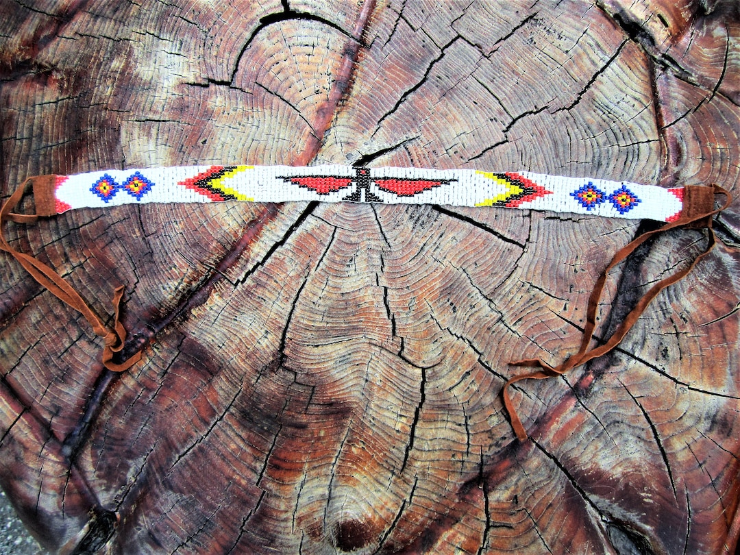 Navajo Hopi First Nations 'thunderbird' Beaded Headband Cowboy Hat Rim ...