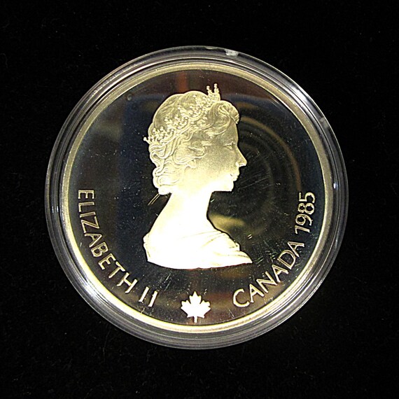 1988 Calgary Olympic 20 ドルSilver Coin CANADA - 1985 CALGARY 1988 Speed Skating 20 Dollar 1 Troy Ounce