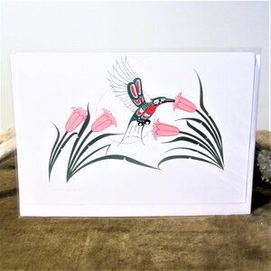 Northern Tuchone First Nations &#39;&#39;Hummingbird&#39;&#39; Native Indigenous Art Post Card & Envelope 6&#39;&#39;x9&#39;&#39;