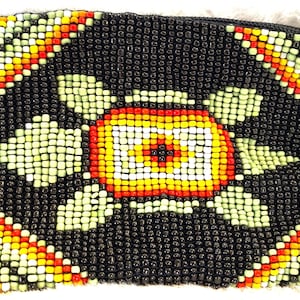 Anishinaabe Primera Nación Con Cuentas ' Tortuga' Monedero de Cambio de Moneda Bosques Orientales Arte Nativo Indígena