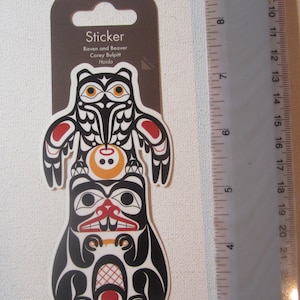 Haida First Nation 'Raven & Beaver' Vinyl Sticker Decal Pacific North West Coast Native Indigenous Art