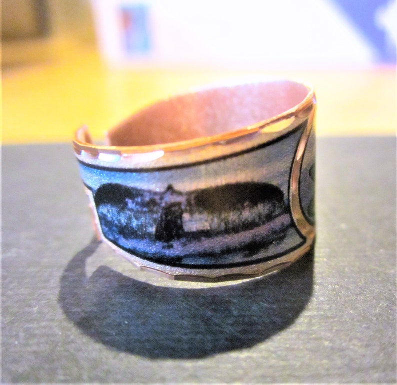 Copper /'Humpback Whale /& Calf/' Silver Plate Adjustable Ring First Nation Native Indian Art Jewelry