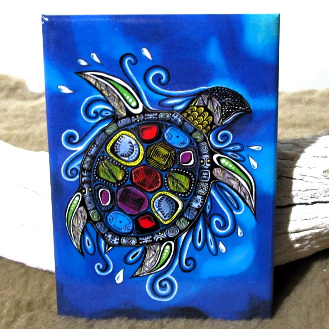 現代アート　アン・マレット　直筆サイン『WATER』キャンヴァスに油彩1025B 現代アート アン・マレット 直筆サイン『WATER』キャンヴァスに油彩