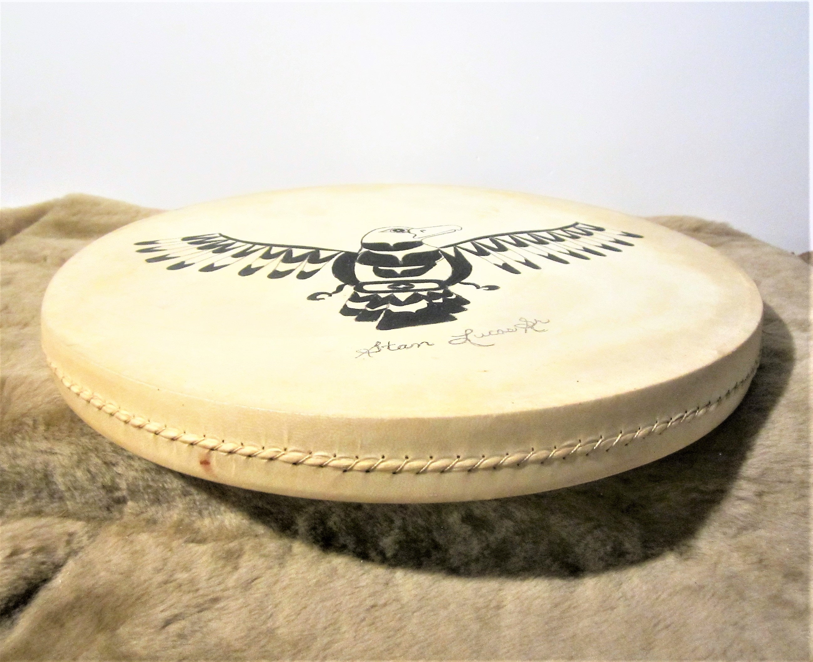 Nuu Chah Nulth First Nation ''thunderbird'' Elk Hide Potlatch Rattle ...