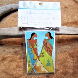 Sioux First Nation « Friends » Petits coffrets cadeaux Ensemble de 8 cartes et enveloppes Art autochtone des Grandes Plaines