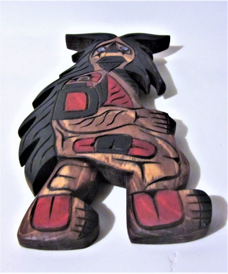 Coast Salish First Nation /'Sasquatch/' Bigfoot Salmon Carving West Coast Native Indigenous Art