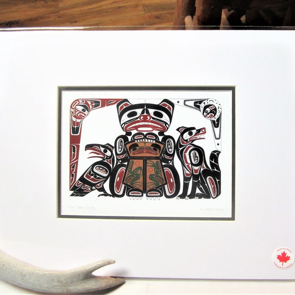Northern Tuchone First Nation ''Frog Copper Design'' Contemporary Native Indigenous Art Unframed Picture Print