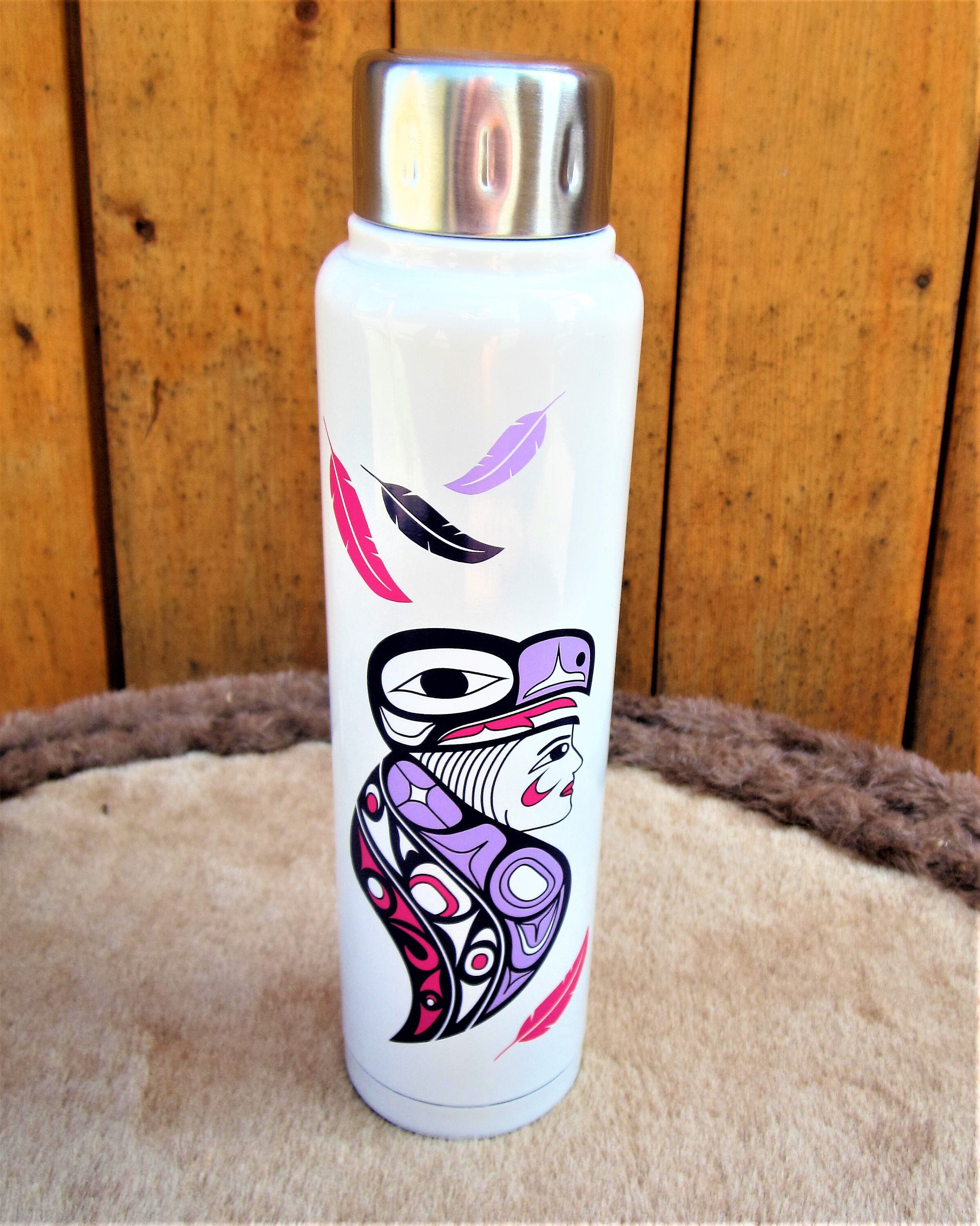 Orca Whale Salish design Pacific Northwest native Stainless Steel Water  Bottle