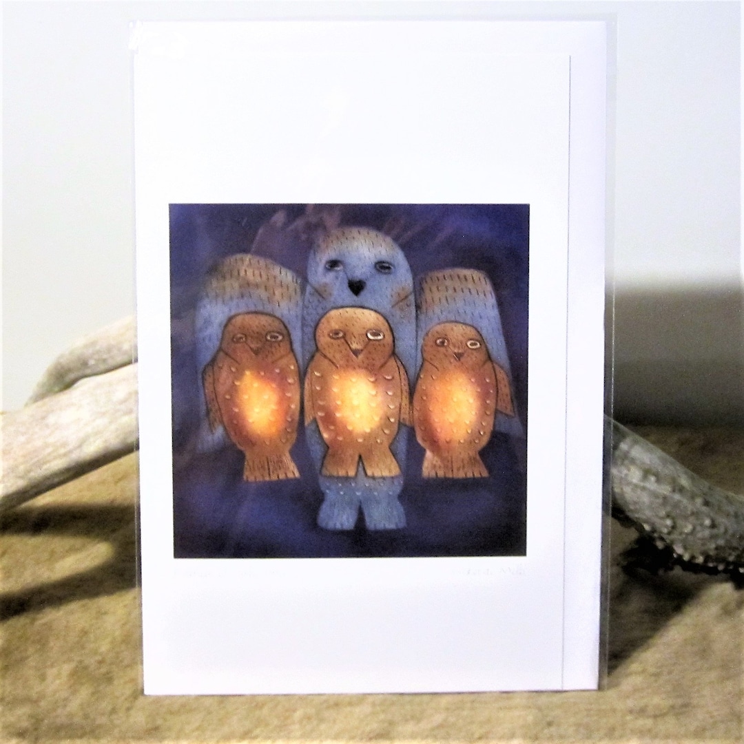 Inuit ''family of Owls'' Native Indigenous Art Post Card & Envelope - Etsy