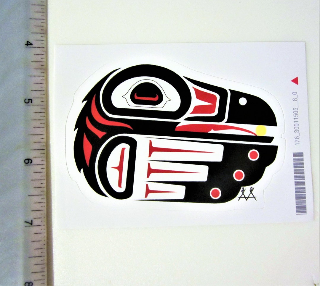 First Nations Sticker First Nations ''raven'' Sticker Decal Native Westcoast Indigenous Art ...