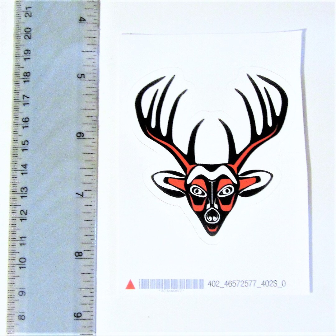First Nation 'buck Head' Sticker Decal Pacific North West Native ...