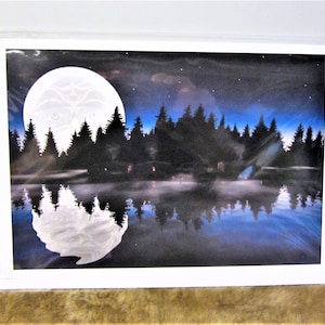 K’omoks First Nation ''Serenity'' Pacific North West Native Indigenous Art Carte postale 6 x 9 pouces