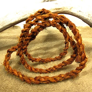 Native Rope Smsall Nuu Chah Nulth First Nation 'red Cedar Bark Rope' 4.2 FT Hand Braided ...
