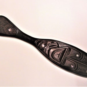 Nuu Chah Nulth First Nation 'Eagle & Whale' Carved Paddle Pacific North West Coast Native Indigenous Art