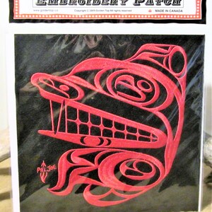 Première Nation salish de la côte « ours » Patch brodé Pacifique Nord-Ouest Art autochtone autochtone