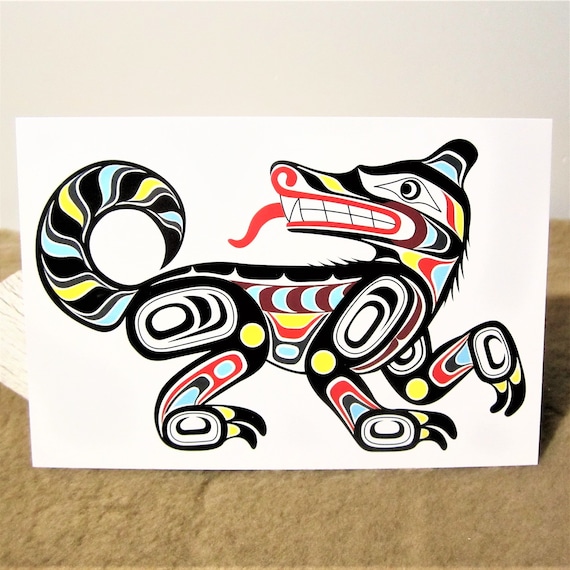 Native Wolf Design Traditional Native American Art Wolf