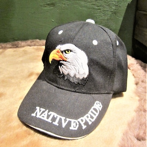 First Nations 'Eagle' Back Strap Ball Cap Hat Great Plains Eastern Woodlands Sub Arctic Native Indigenous Art