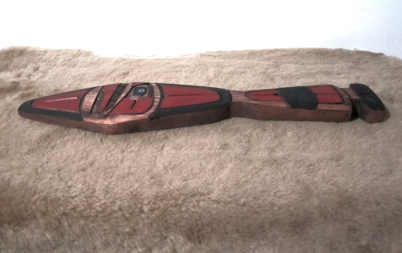 Coast Salish 'Killer Whale' Paddle Carving Pacific North West Coast Native Indigenous Art image 2