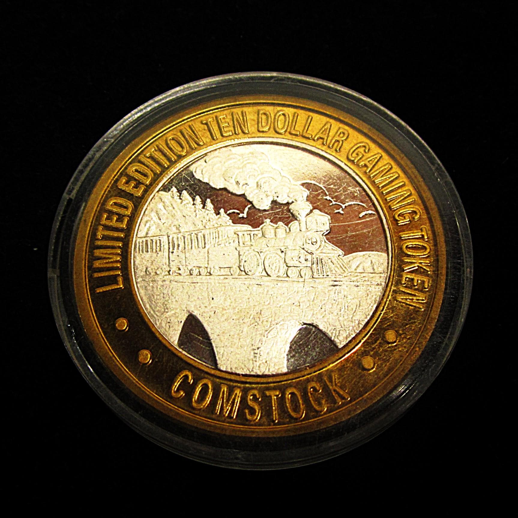 1989年 10リアル硬貨 ドーム・オブ・ザ・ロック Rare Sealed .999 Silver Comstock Hotel Reno Nevada Steam
