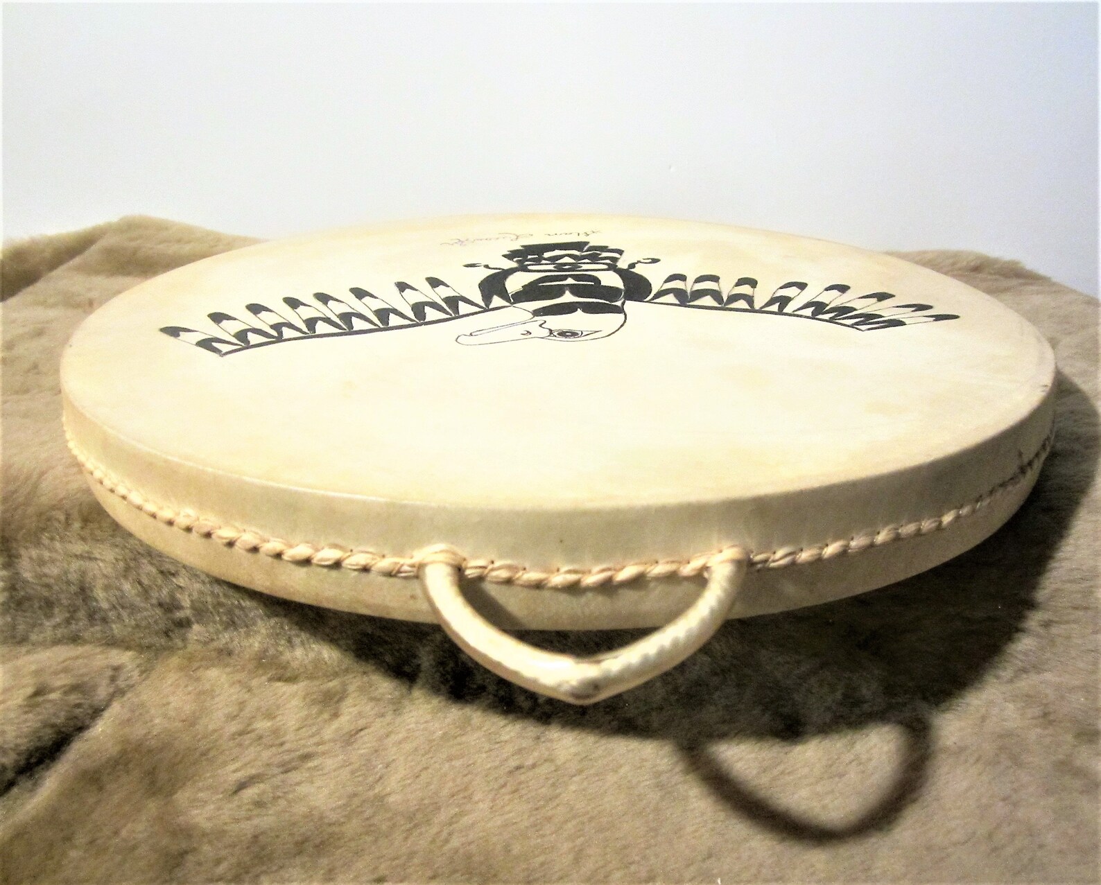 Nuu Chah Nulth First Nation ''thunderbird'' Elk Hide Potlatch Rattle ...