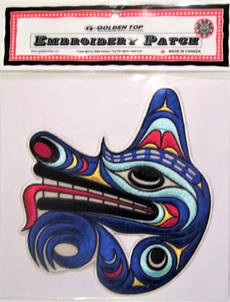 Large First Nations Wolf Embroidered Patch Native Westcoast Etsy