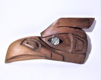 Nuu Chah Nulth First Nation 'Sea Raven' Cedar Wood Carving West Coast Indigenous Native Art