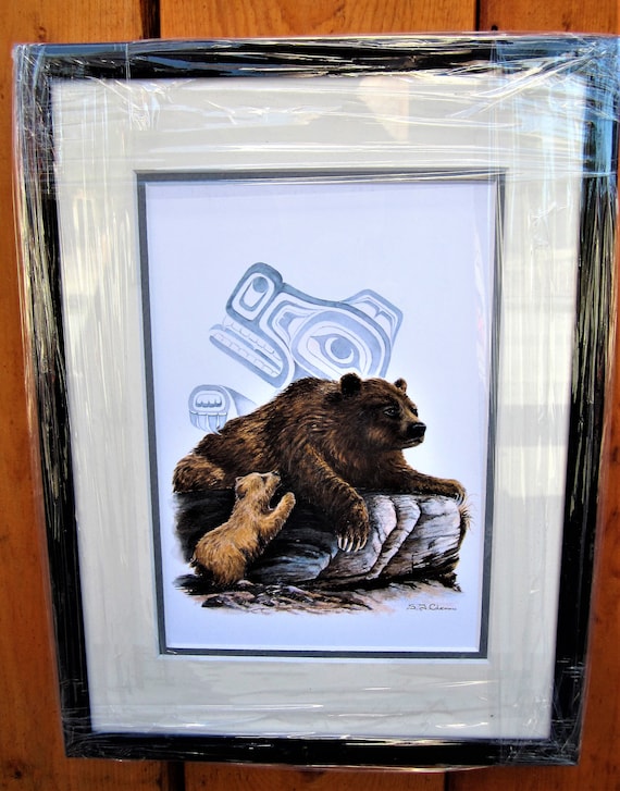 the of Power The 水彩画 Coleman Sue Bear gold glass in framed Bear” the of “Power print art Coleman Sue 絵画