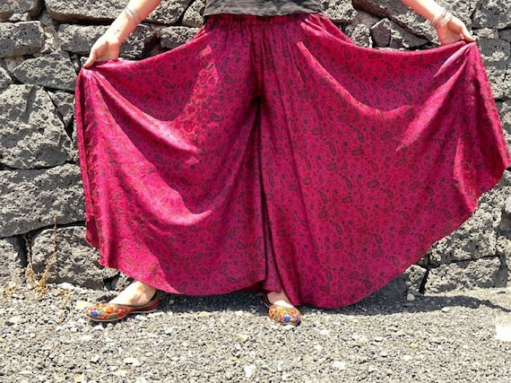 Pantalon en tricot large taille haute coupe flottante pour femme hiver