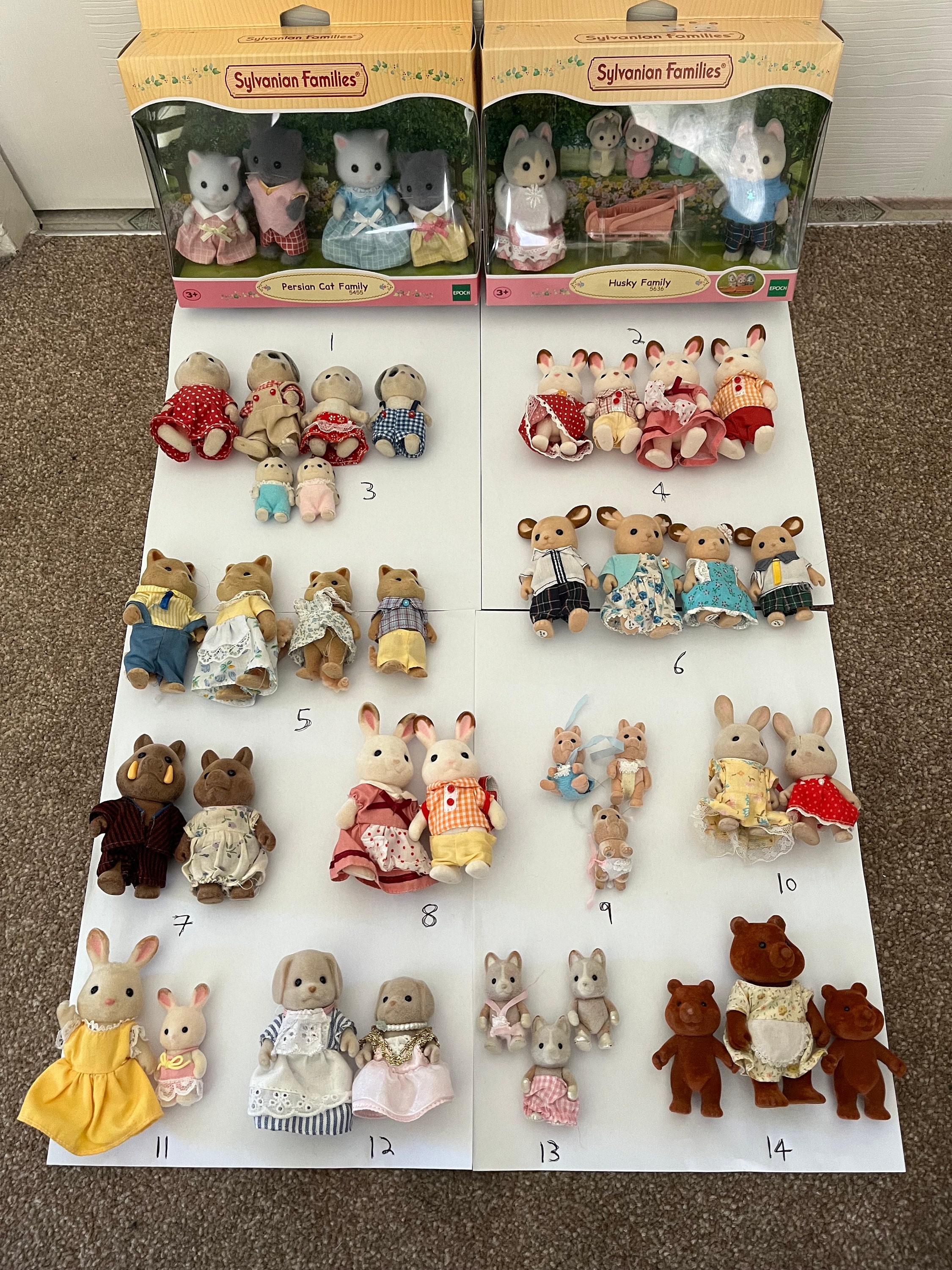 Sylvanian Families Owl, Panda, Goat, Koala Family Figures Discontinued Rare  Vintage Calico Critters 