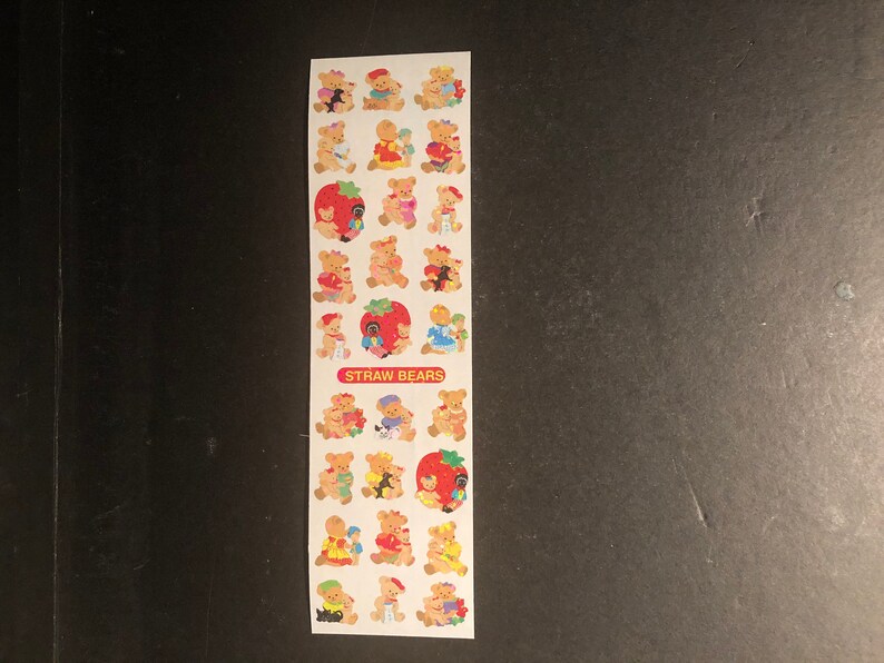 Sticker Trader like sandylion vintage very rare straw bears sticker strip