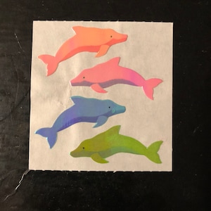 Sandylion vintage 80s very rare shiny dolphin stickers