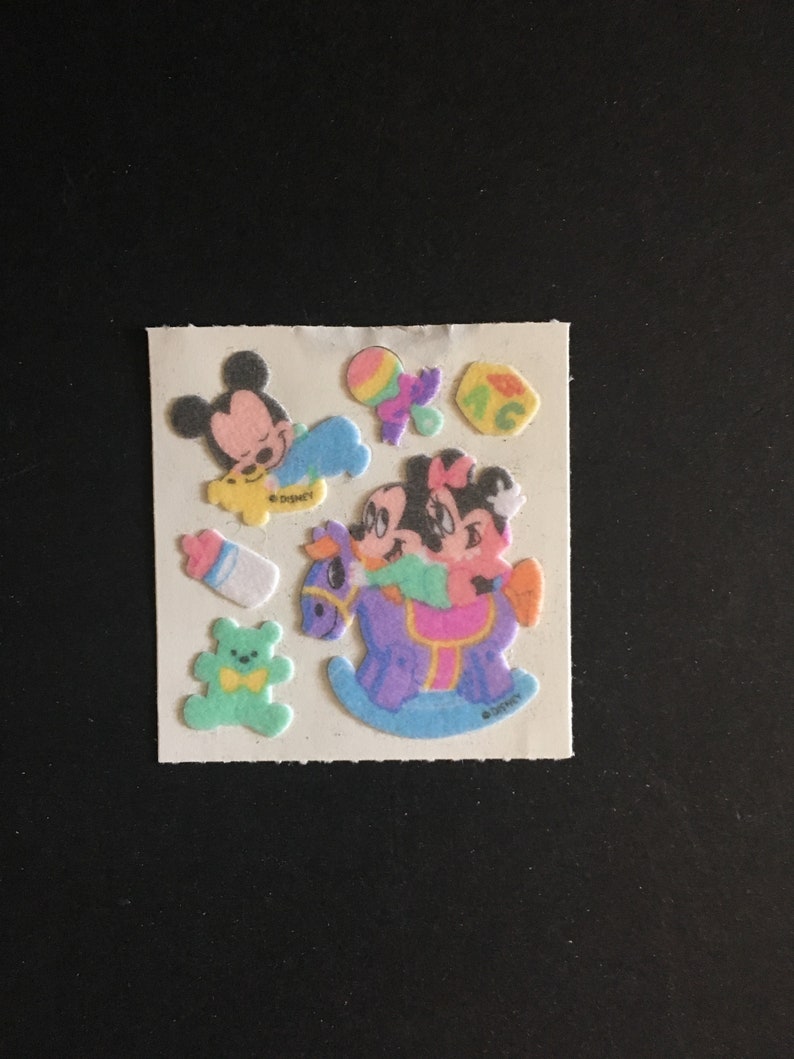Sandylion vintage rare fuzzy Disney baby Mickey mouse stickers