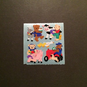 Sandylion vintage rare kromekote/paper bear farmer stickers