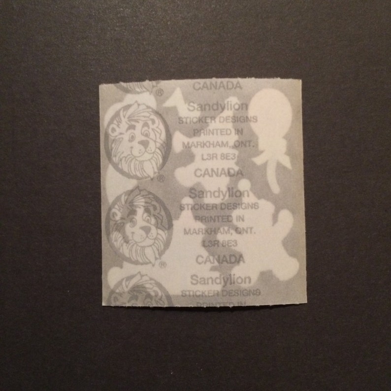Sandylion vintage rare shiny birthday bear stickers