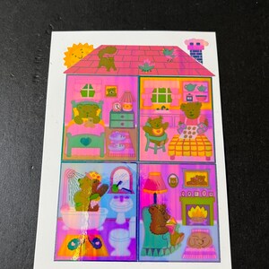 Adesivo vintage super raro della casa dell'orso di perle di Sandylion - Supporto non originale