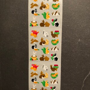 Sandylion Vintage seltene Mini Papier Hase Aufkleber Streifen